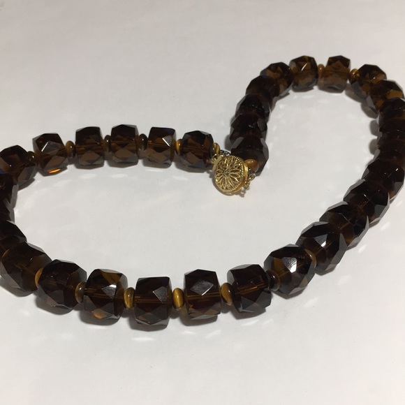 GEMS EN VOGUE SMOKEY QUARTZ AND TIGER EYE NECKLACE - Picture 4 of 8